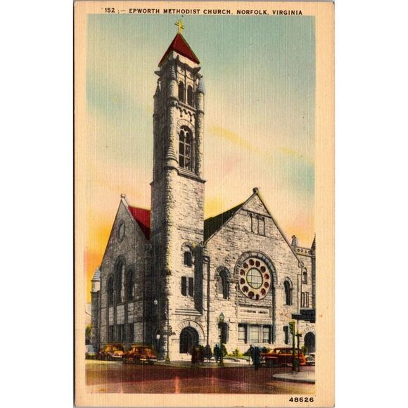 Design | Vintage Epworth Methodist Church Postcard Norfolk Va ...